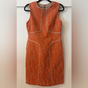 Anne Klein Vibrant Orange Textured Mini Dress